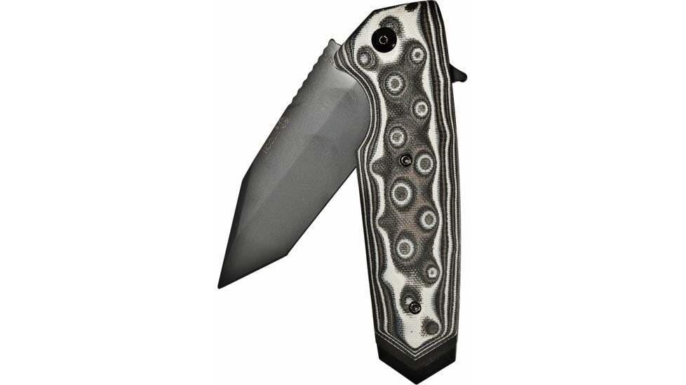 Hogue EX-02 3.75in. Tactical Folding Knife Tanto Blade Flipper Brushed G-10 Frame, G-Mascus Green 34208