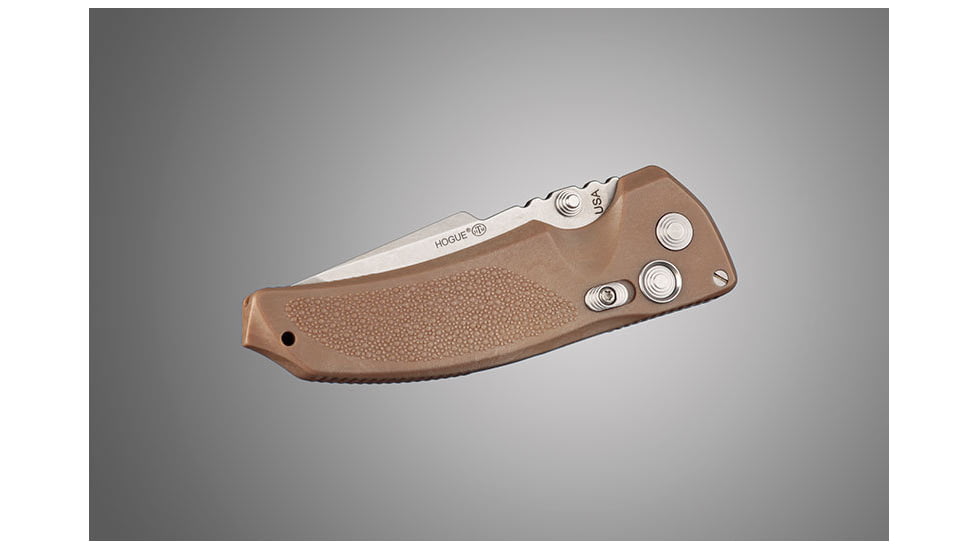 Hogue EX-03 3.5in Folder Tanto Blade Tumble Finish Polymer Frame - Matte Brown 34363