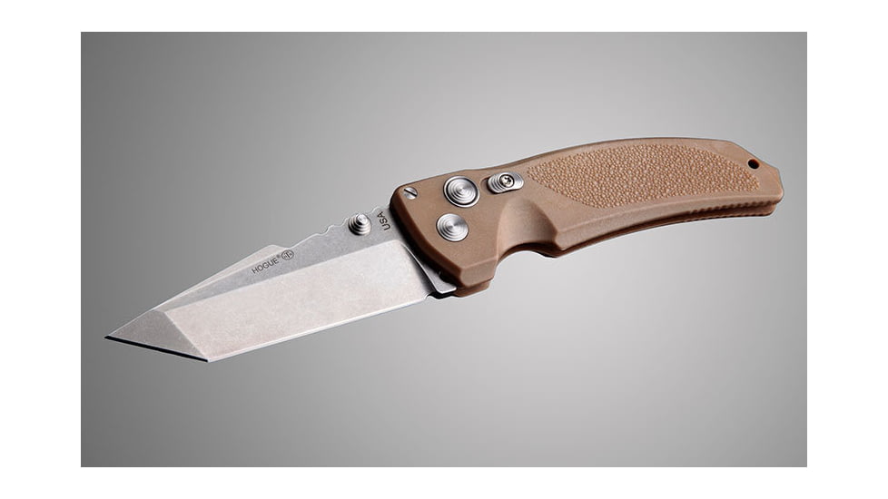 Hogue EX-03 3.5in Folder Tanto Blade Tumble Finish Polymer Frame - Matte Brown 34363