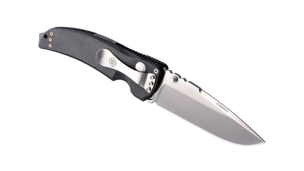 Hogue EX-03 4in Folder Drop Point Blade Tumble Finish Polymer Frame - Matte Black 34350