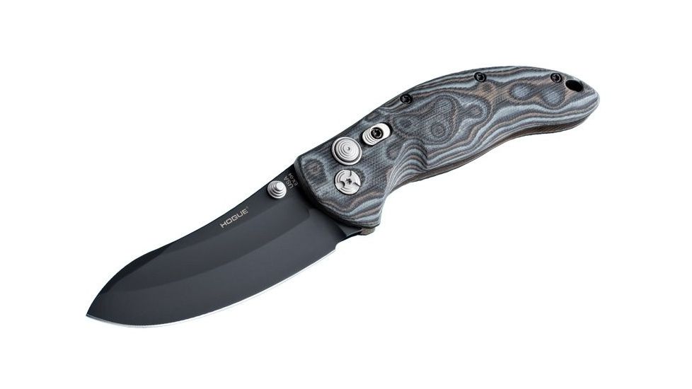 Hogue EX-04 3.5in Folder Upswept Blade Black Finish G-10 Frame - G-Mascus Black/Gray 34479