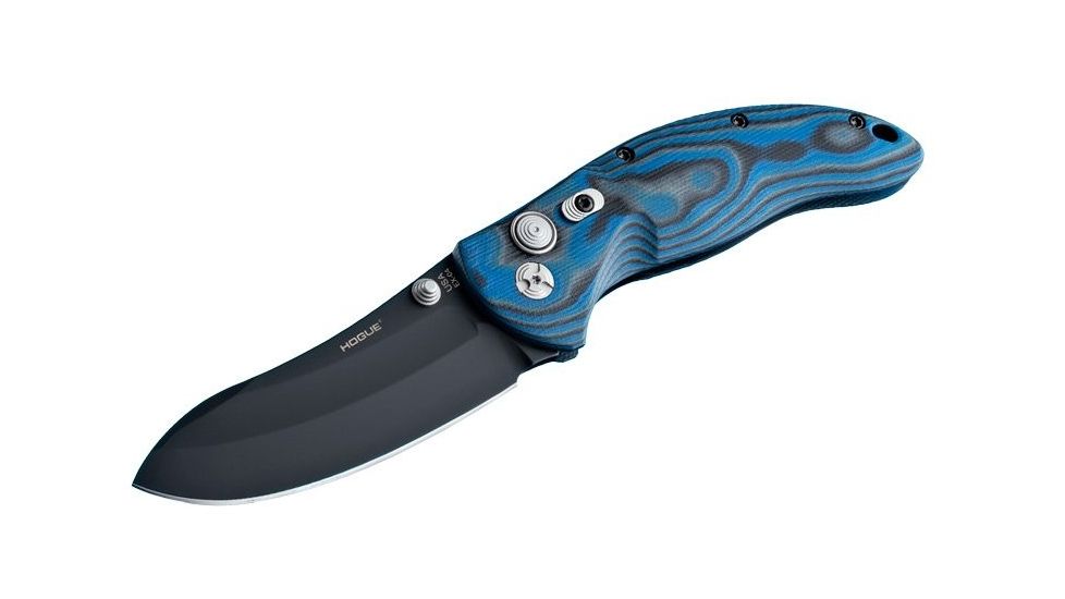 Hogue EX-04 4in Folder Upswept Blade Black Finish G-10 Frame - G-Mascus Blue Lava 34453