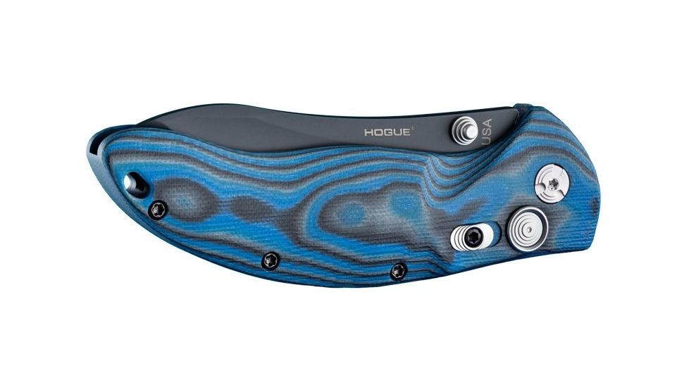 Hogue EX-04 4in Folder Upswept Blade Black Finish G-10 Frame - G-Mascus Blue Lava 34453