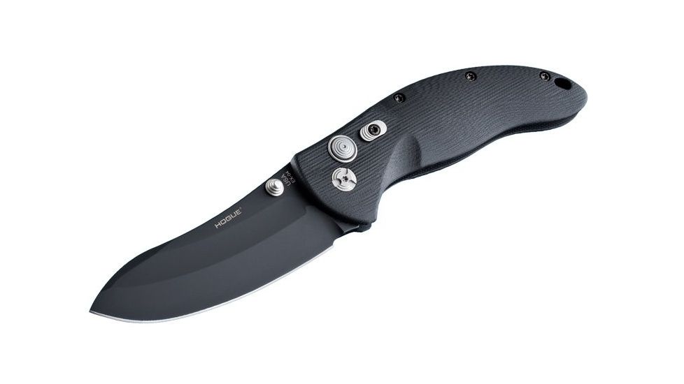 Hogue EX-04 4in Folder Upswept Blade Black Finish G-10 Frame - Solid Black 34450