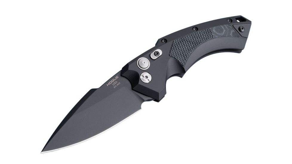 Hogue Ex-a05 4inch Folder Cpm154 Spear Point Blade Black Finish - Black Aluminum Frame G-mascus Black G10 Insert - 34519