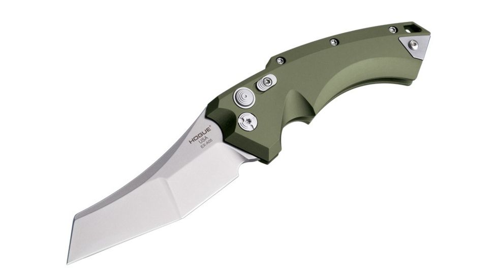 Hogue Ex-a05 4inch Folder Cpm154 Wharncliffe Blade Tumbled Finish - Od Green Aluminum Frame - 34501