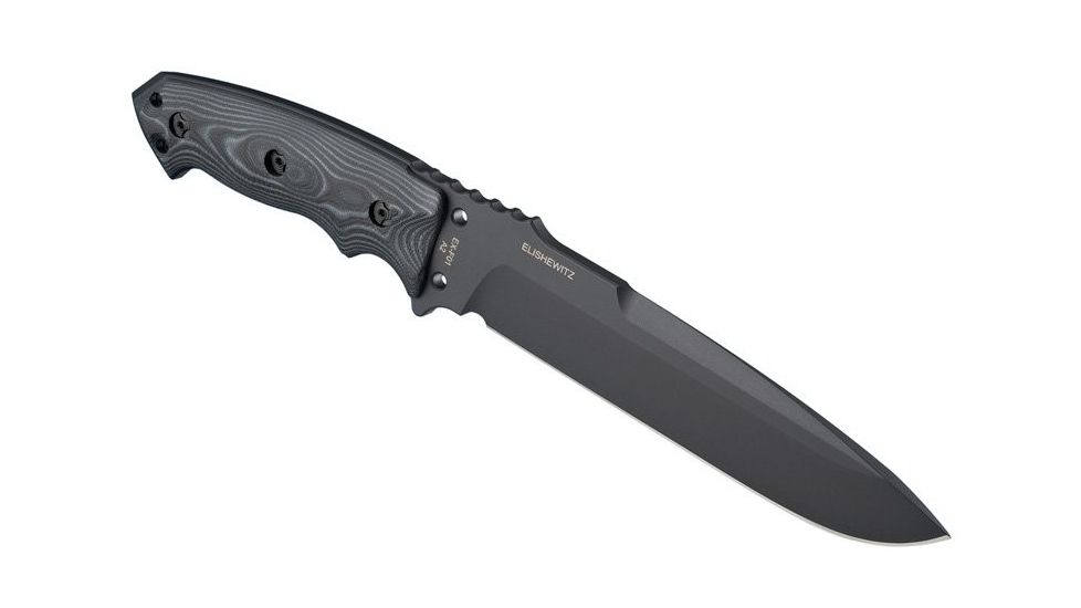 Hogue EX-F01 7in Fixed Drop Point Blade A-2 Black Kote G-10 Scales - G-Mascus Black 35159