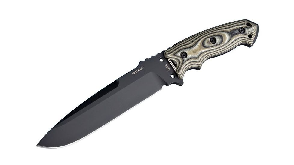 Hogue EX-F01 7in Fixed Drop Point Blade A-2 Black Kote G-10 Scales - G-Mascus Green 35158
