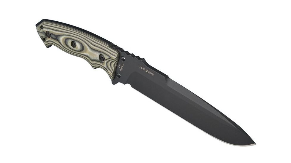 Hogue EX-F01 7in Fixed Drop Point Blade A-2 Black Kote G-10 Scales - G-Mascus Green 35158