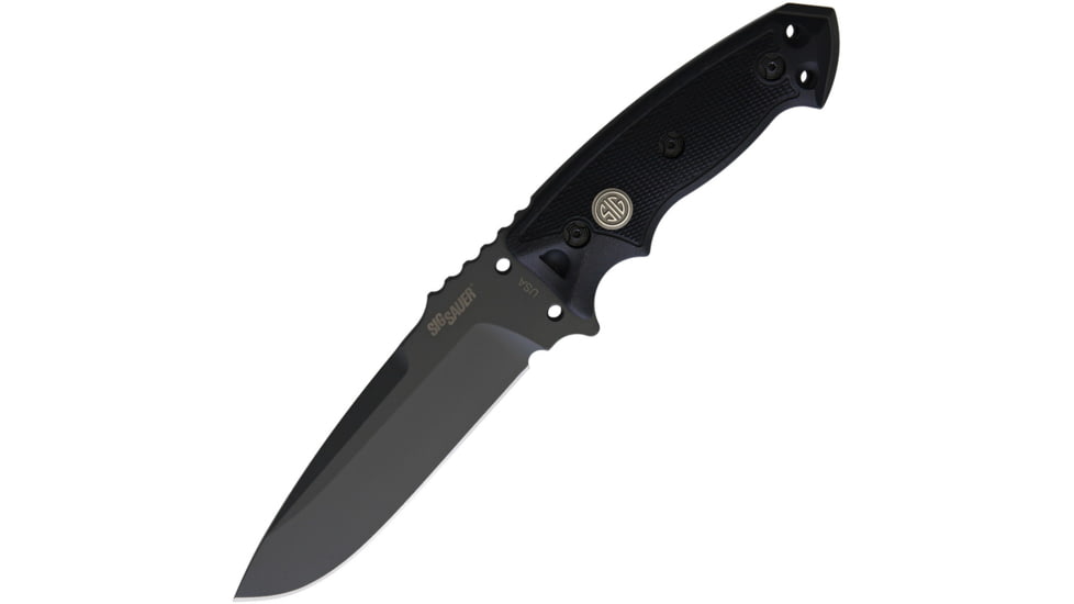 Hogue EX-F01 Tactical Fixed Blade Knife, 5.5 gray Cerakote finish A2 tool steel blade, Black checkered G10 handle, 37172