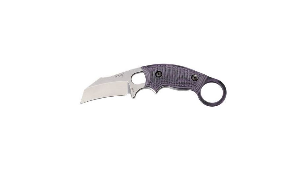 HOGUE EX-F03 Hawkbill Blade 2.25in. G10 G-Mascus Purple Scales 6.5in. OAL 2 Black Sheath Combo, Purple 35328