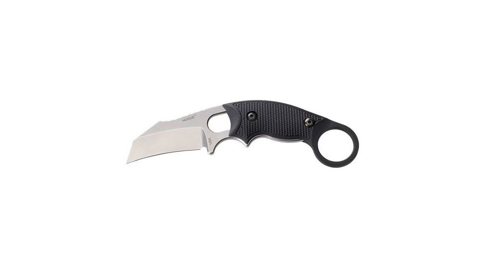 HOGUE EX-F03 Hawkbill Blade 2.25in. G10 Solid Black Scales 6.5in. OAL 2 Black Sheath Combo, Black 35329