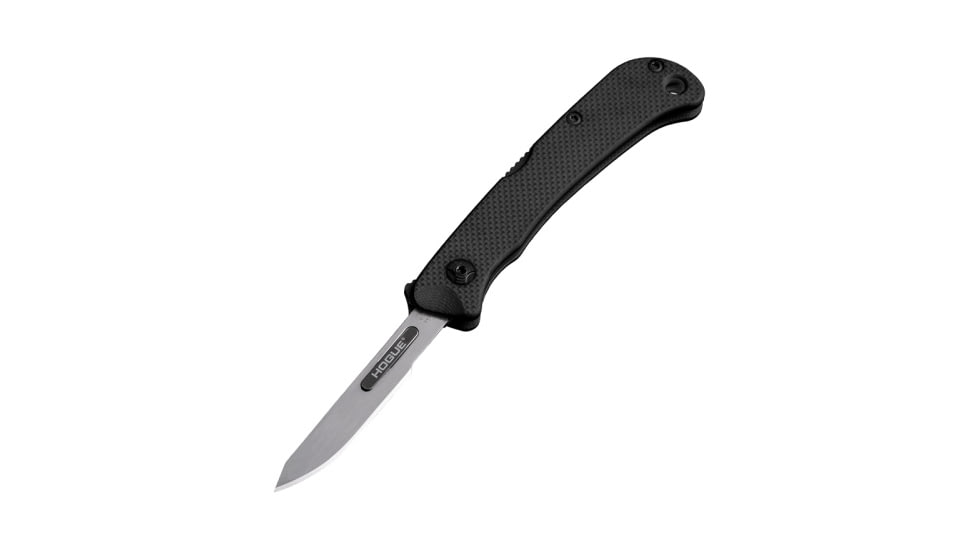 Hogue Expel Folding Knife, 2.5 in, High Carbon Steel, Scalpel Blade, Black Handle, 35836