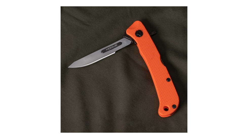 Hogue Expel Folding Knife, 2.5 in, High Carbon Steel, Scalpel Blade, Blaze Orange Handle, 35834