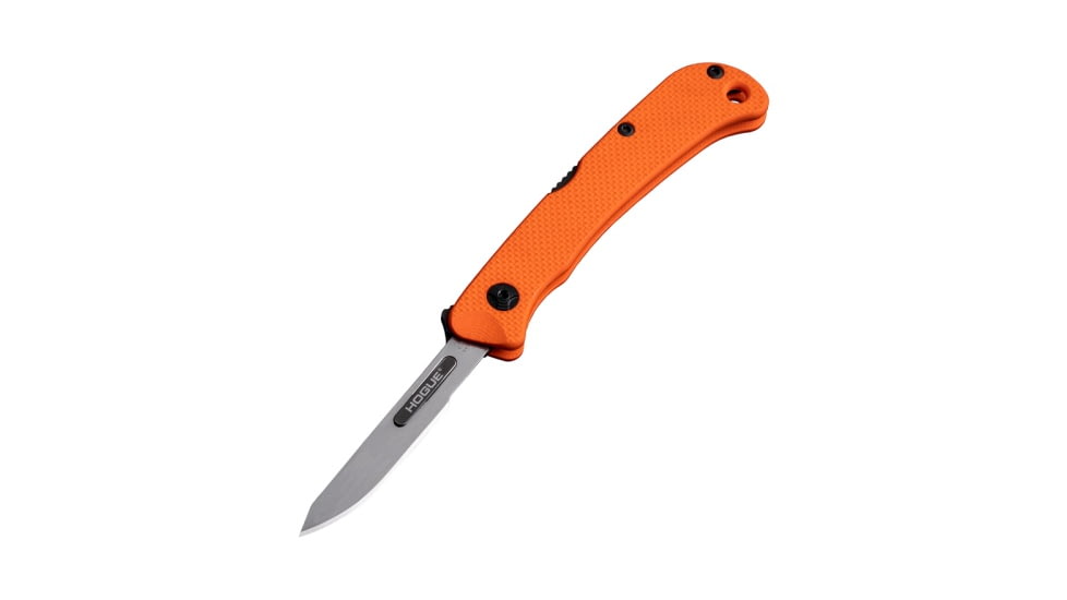 Hogue Expel Folding Knife, 2.5 in, High Carbon Steel, Scalpel Blade, Blaze Orange Handle, 35834