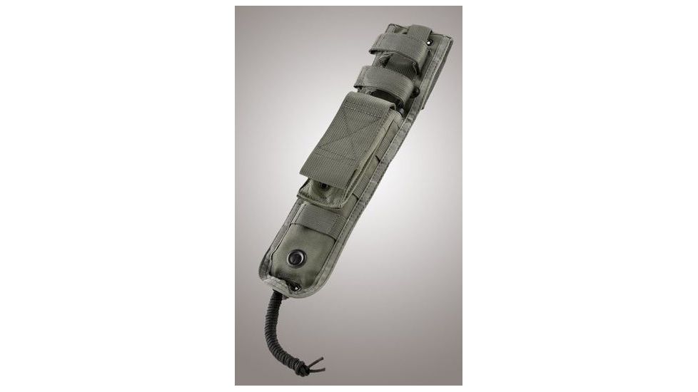 Hogue Gear Fixed Blade Full Sheath, Green w/ MOLLE Front Pouch 12in. OAL 35051