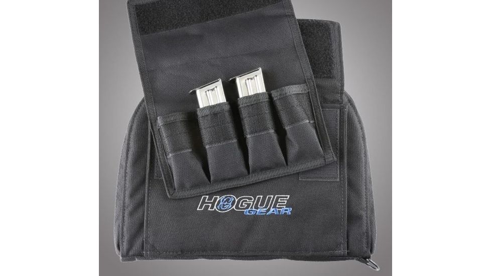 HOGUE Gear Medium Pistol Bag w/ Front Pocket and 4 Magazine Pouch, Black 9in. Tall 12in. Long 59240