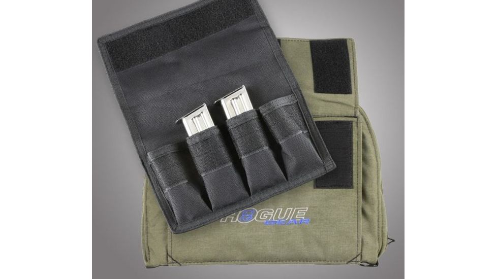 HOGUE Gear Medium Pistol Bag w/ Front Pocket and 4 Magazine Pouch, OD Green 9in. Tall 12in. Long 59241