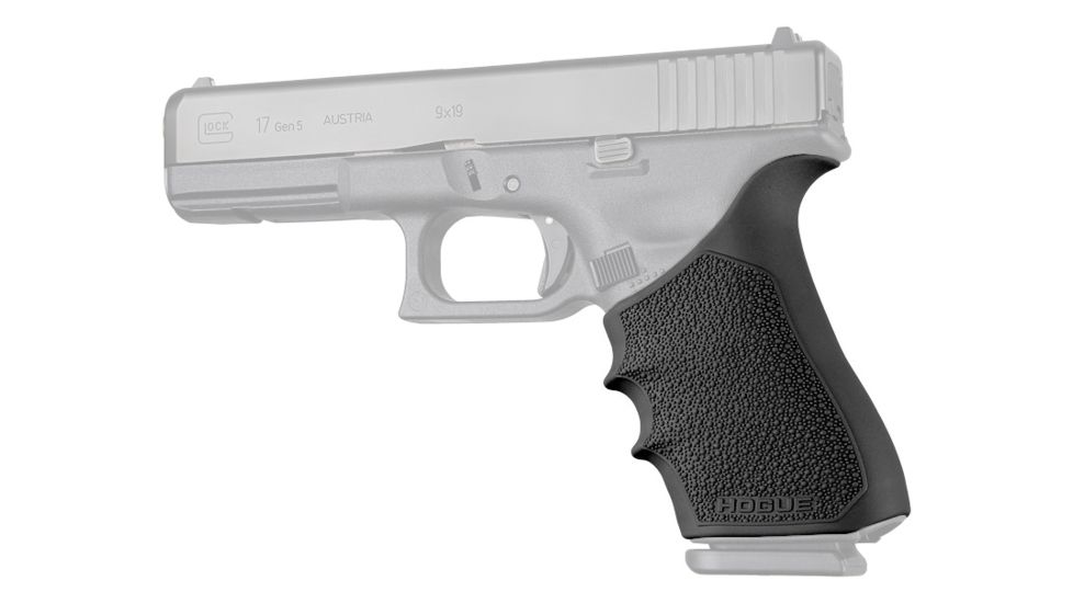 Hogue Glock HandAll Beavertail Grip Sleeve, Glock 17/17L/19X/34/34 MOS, Gen 1/2/5, Black, 17020