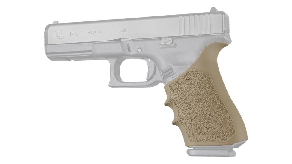 Hogue Glock HandAll Beavertail Grip Sleeve, Glock 17/17L/19X/34/34 MOS, Gen 1/2/5, Flat Dark Earth, 17023