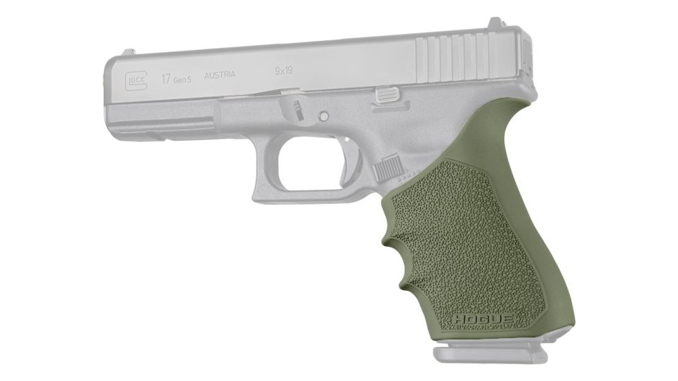 Hogue Glock HandAll Beavertail Grip Sleeve, Glock 17/17L/19X/34/34 MOS, Gen 1/2/5, OD Green, 17021