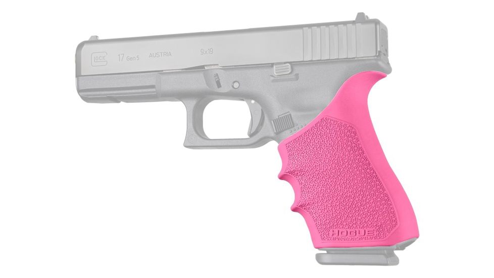 Hogue Glock HandAll Beavertail Grip Sleeve, Glock 17/17L/19X/34/34 MOS, Gen 1/2/5, Pink, 17027