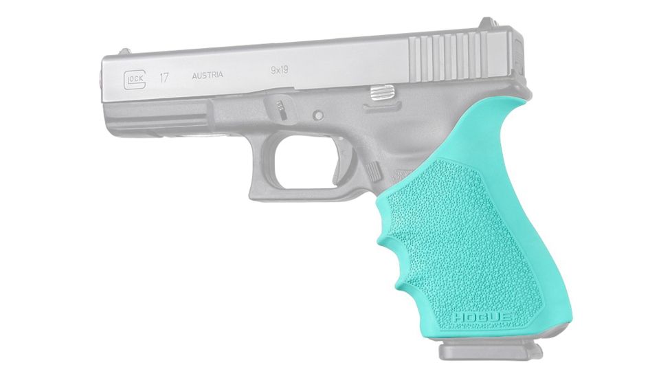 Hogue Glock HandAll Beavertail Grip Sleeve, Glock 17 MOS/17L/22/35/35 MOS/34/34 MOS/31/37, Gen 3/4, Aqua, 17034