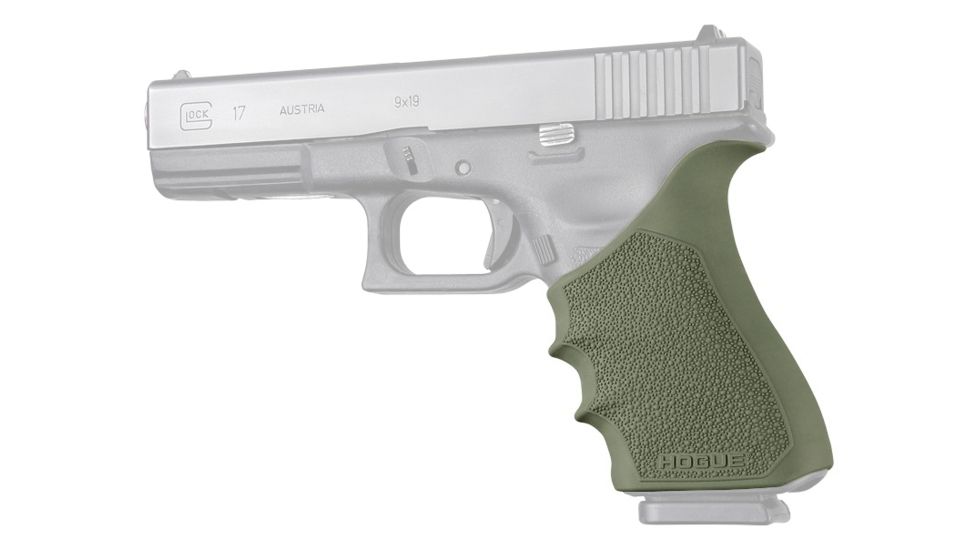 Hogue Glock HandAll Beavertail Grip Sleeve, Glock 17 MOS/17L/22/35/35 MOS/34/34 MOS/31/37, Gen 3/4, OD Green, 17031