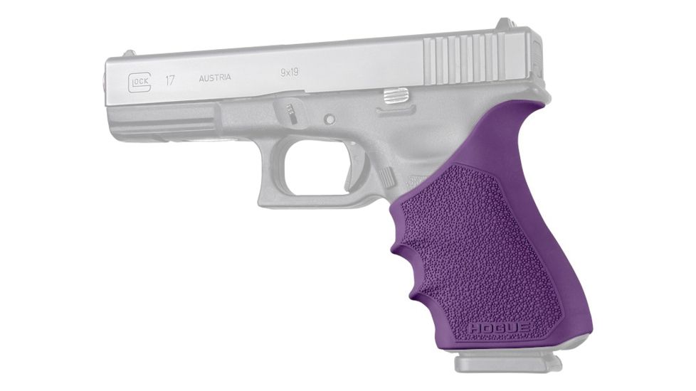 Hogue Glock HandAll Beavertail Grip Sleeve, Glock 17 MOS/17L/22/35/35 MOS/34/34 MOS/31/37, Gen 3/4, Purple, 17036