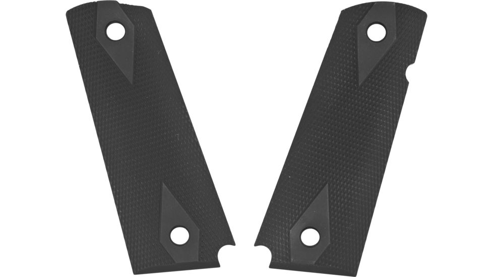 Hogue Govt 3/16 Thin Checkered Aluminum Gun Grip, Matte Black, Anodized 01470