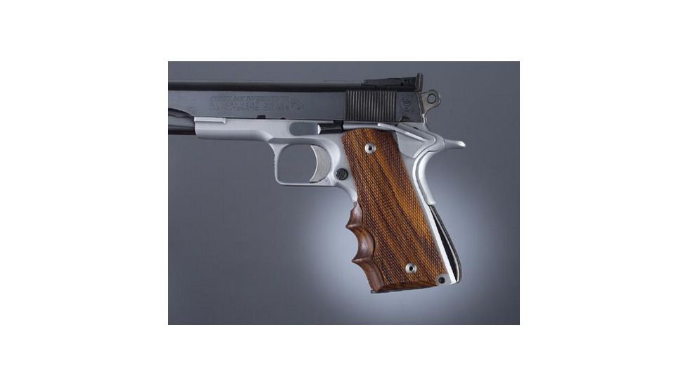 Hogue Govt Coco Bolo With Finger Groove, S&amp;A Mag, Checkered 45861