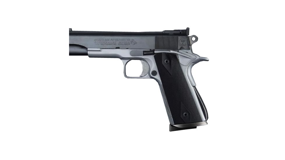 Hogue Govt. Model Ebony S&amp;A Mag.-Well Checkered 45279