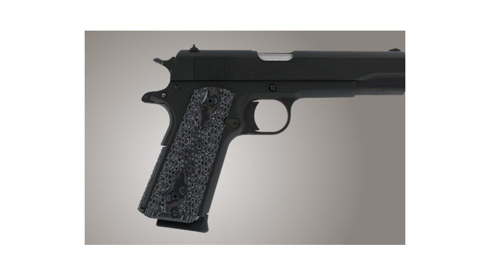 Hogue Govt. G-10 Magrip Kit - Piranha Grip Flat Mainspring G-Mascus Black/Gray 01227-BLKGRY