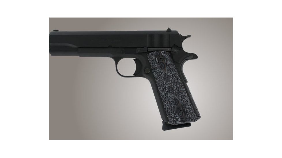 Hogue Govt. G-10 Magrip Kit - Piranha Grip Flat Mainspring G-Mascus Black/Gray 01227-BLKGRY