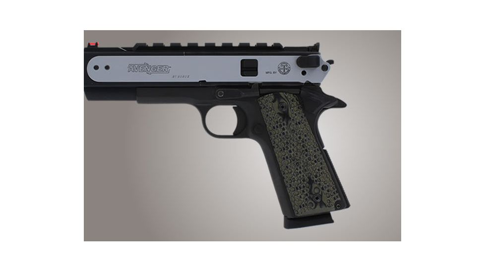 Hogue Govt. Model Piranha Grip G-10 - G-Mascus Green 45138