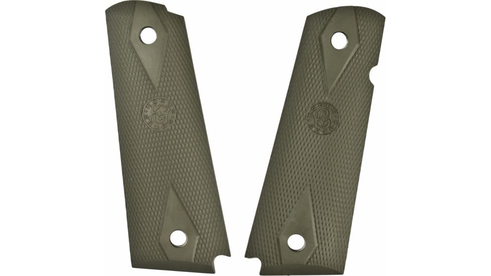 Hogue Govt Rubber Grip Panels Checkered, Diamonds, OD Green 45011