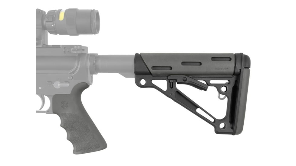 Hogue Grooved Beavertail Grip &amp; Collapsible Buttstock Kit, AR-15/M16, Commercial Buffer Tube, Slate Grey, Universal, 15555
