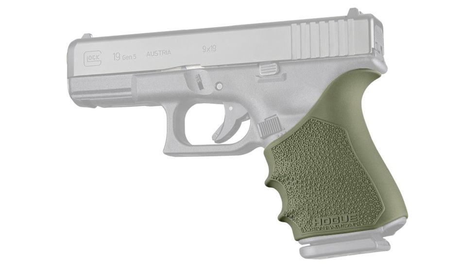 Hogue HandAll Beavertail Grip Sleeve, Glock 19 Gen1/2/5, OD Green, 17051