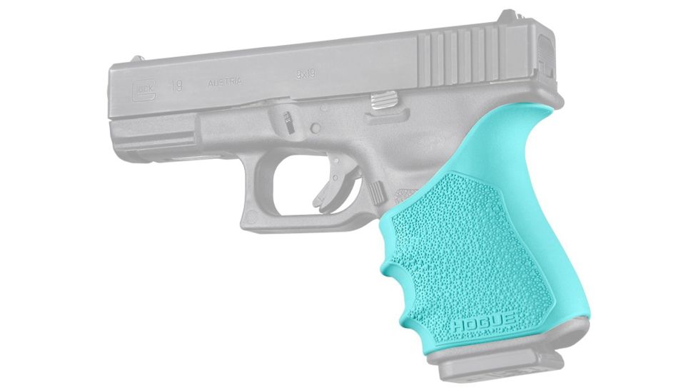Hogue HandAll Beavertail Grip Sleeve, Glock 19 Gen3/4, Aqua, 17044
