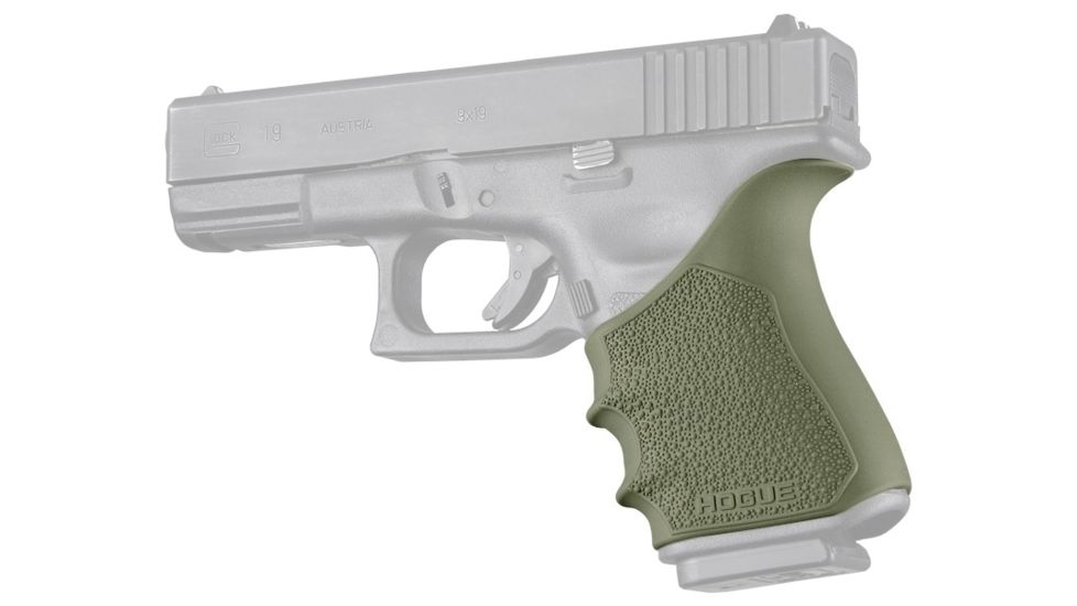 Hogue HandAll Beavertail Grip Sleeve, Glock 19 Gen3/4, OD Green, 17041