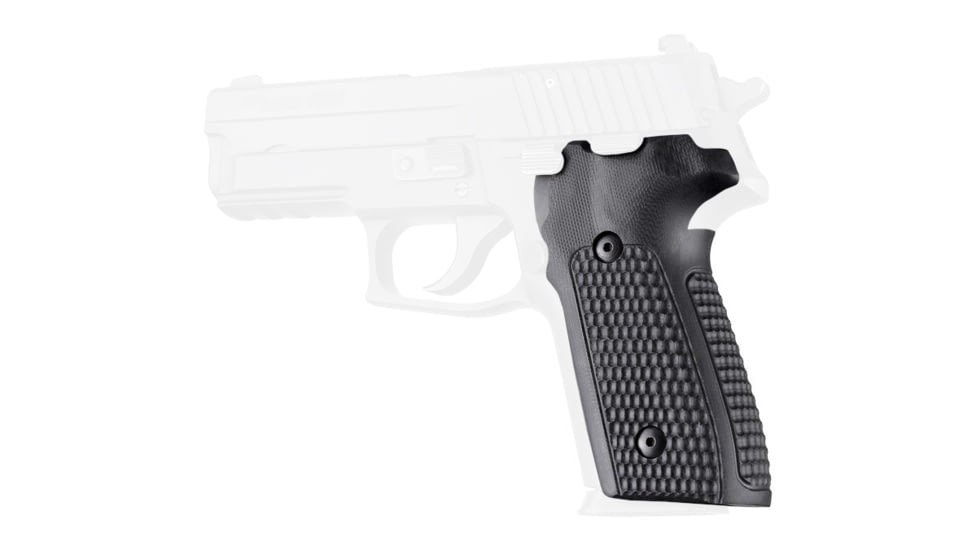 OpticsPlanet Exclusive Hogue Handgun Grip, SIG Sauer P228/ P229, G10, Piranha Pattern, Solid Black, Sig P228/P229, 28139-7SIG