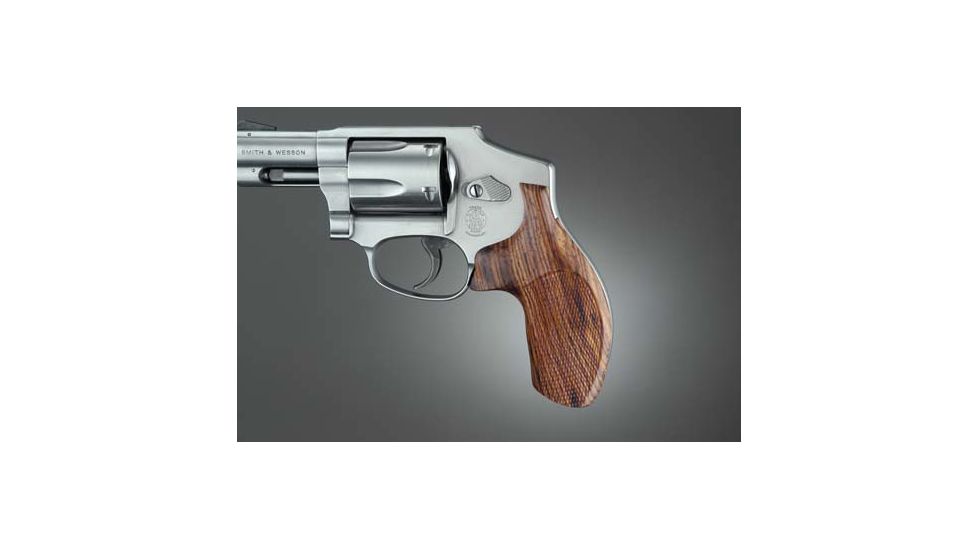 Hogue J Frame Round Butt, Coco Bolo No Finger Groove Checkered 60811