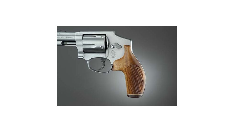 Hogue J Frame Round Butt, Goncalo No Finger Groove, Stripe/Cap, Checkered 60231