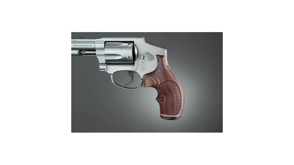 Hogue J Frame Round Butt, Kingwood Top Finger Groove, Stripe/Cap, Checkered 60641