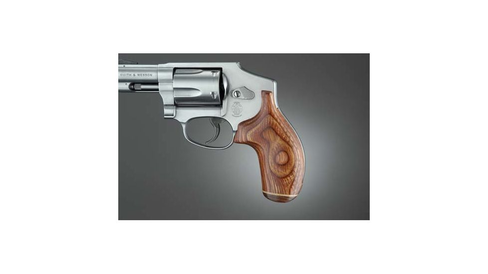 Hogue J Round Butt, Rose Laminate No Finger Groove, Stripe/Cap 60530