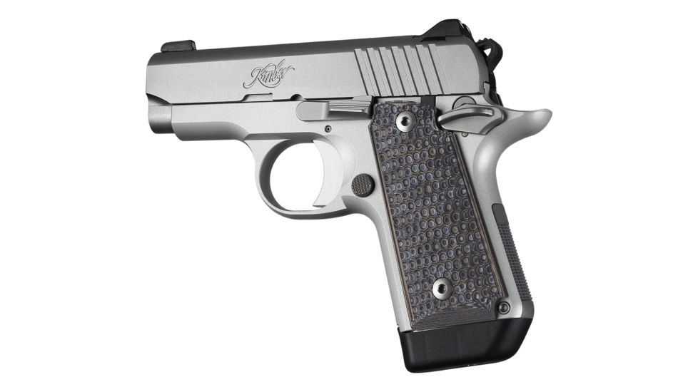 Hogue Kimber Micro .380 Ambidextrous Grip, Piranha, G10, Black/Grey, 40127