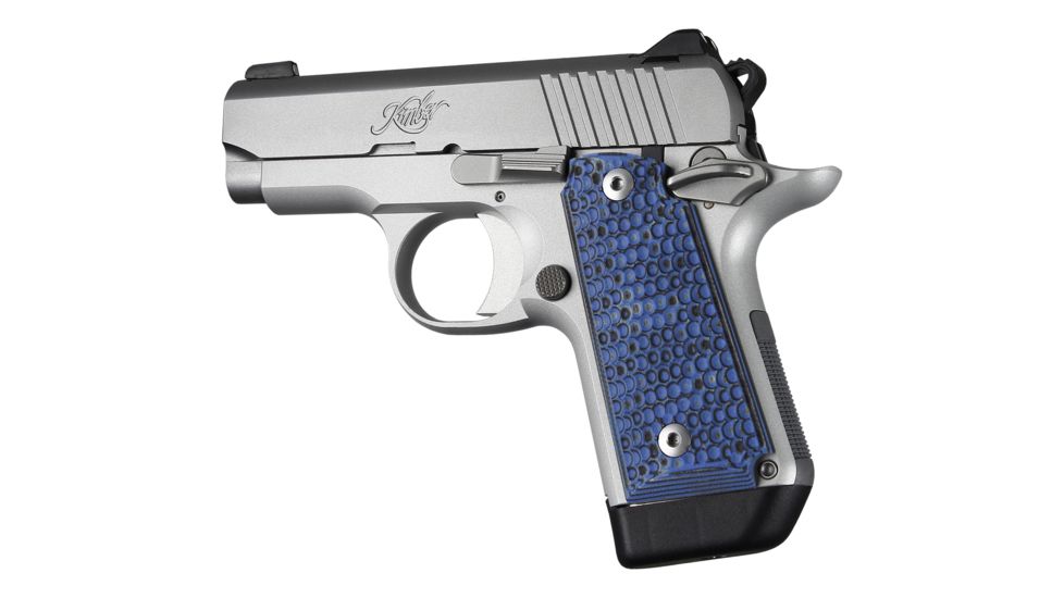 Hogue Kimber Micro .380 Ambidextrous Grip, Piranha, G10, Blue Lava, 40628