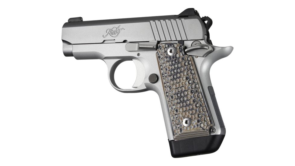 Hogue Kimber Micro .380 Ambidextrous Grip, Piranha, G10, Dark Earth, 40727