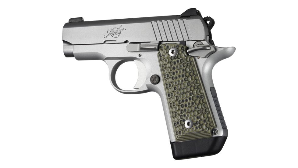 Hogue Kimber Micro .380 Ambidextrous Grip, Piranha, G10, Green Lava, 40128