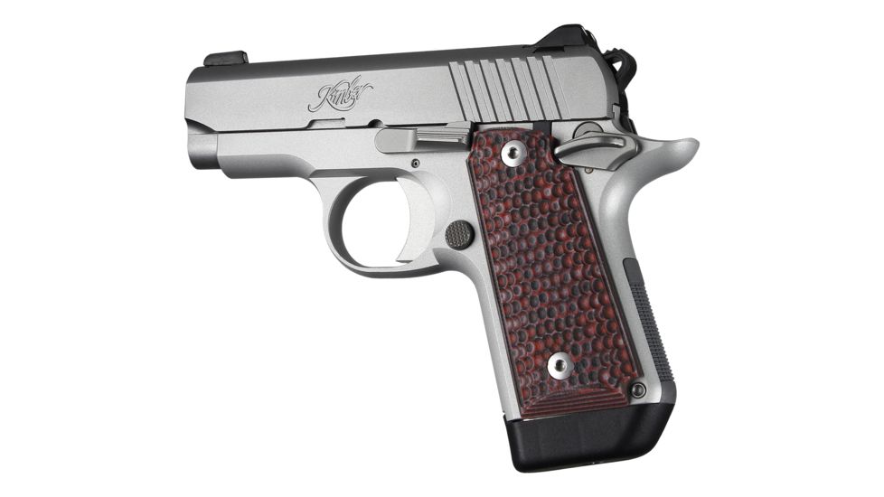 Hogue Kimber Micro .380 Ambidextrous Grip, Piranha, G10, Red Lava, 40629